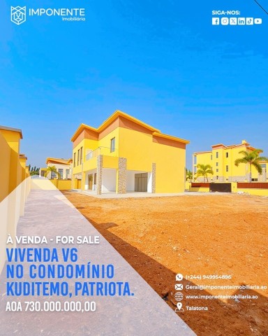 Vivenda V6 no Condomínio Vila Kuditemo, Patriota.