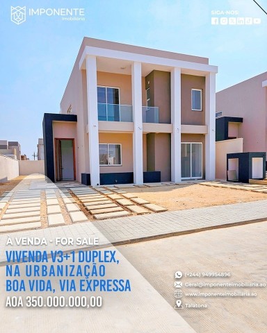 Moradia V4 duplex, nova, na Urbanização Boa Vida, Via Expressa.