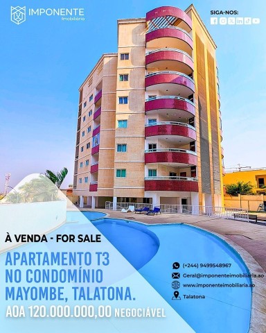 Apartamento T3, no Condomínio Mayombe, Talatona.