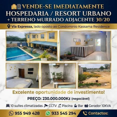 A Venda Vende-se imediatamente Resort urbano + terreno Adjacente murrado 30/20